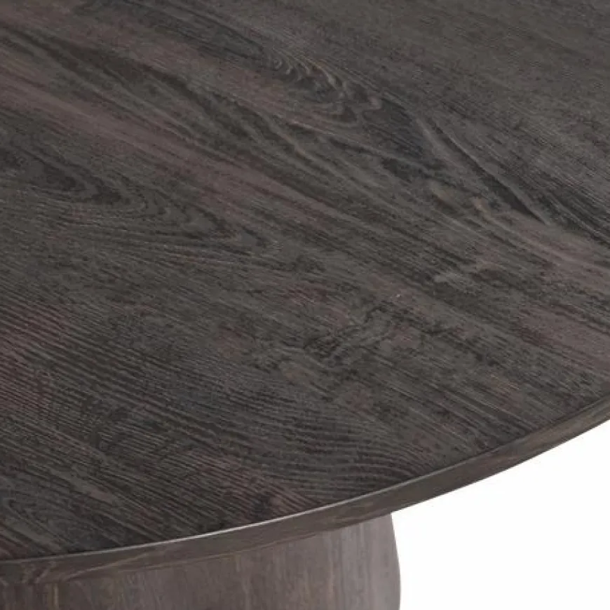 Woood Maan Eettafel Rond Mdf Donkerbruin Ø 120cm