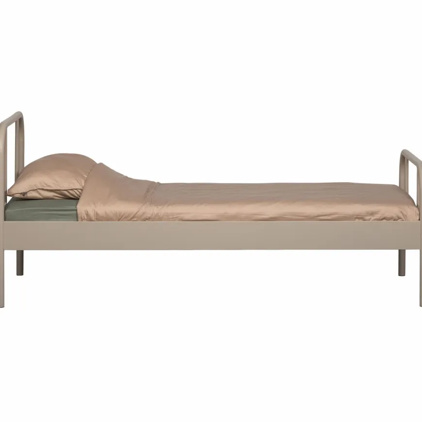 Woood Mata 1-persoons bed metaal zand 90x200cm