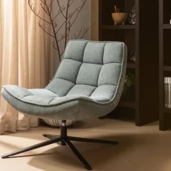 Woood Maudi draaifauteuil blue stone