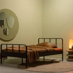 Woood Mees Bed Twijfelaar Metaal Zwart 120x200cm