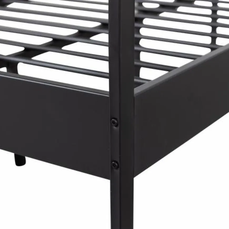 Woood Mees Bed Twijfelaar Metaal Zwart 120x200cm