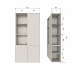 Woood Meggy opbergkast rechts 108 cm grenen dust [fsc]