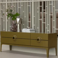 Woood Merge tv meubel hout honinggeel