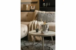 Woood Mesa Bijzettafel L Hout Antique Beige 34 X Ø 60