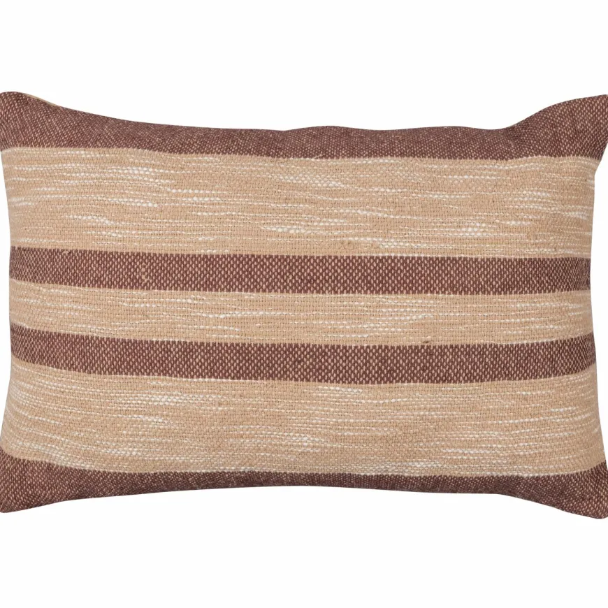 Woood MESI kussen met streep aubergine/beige 40x60CM