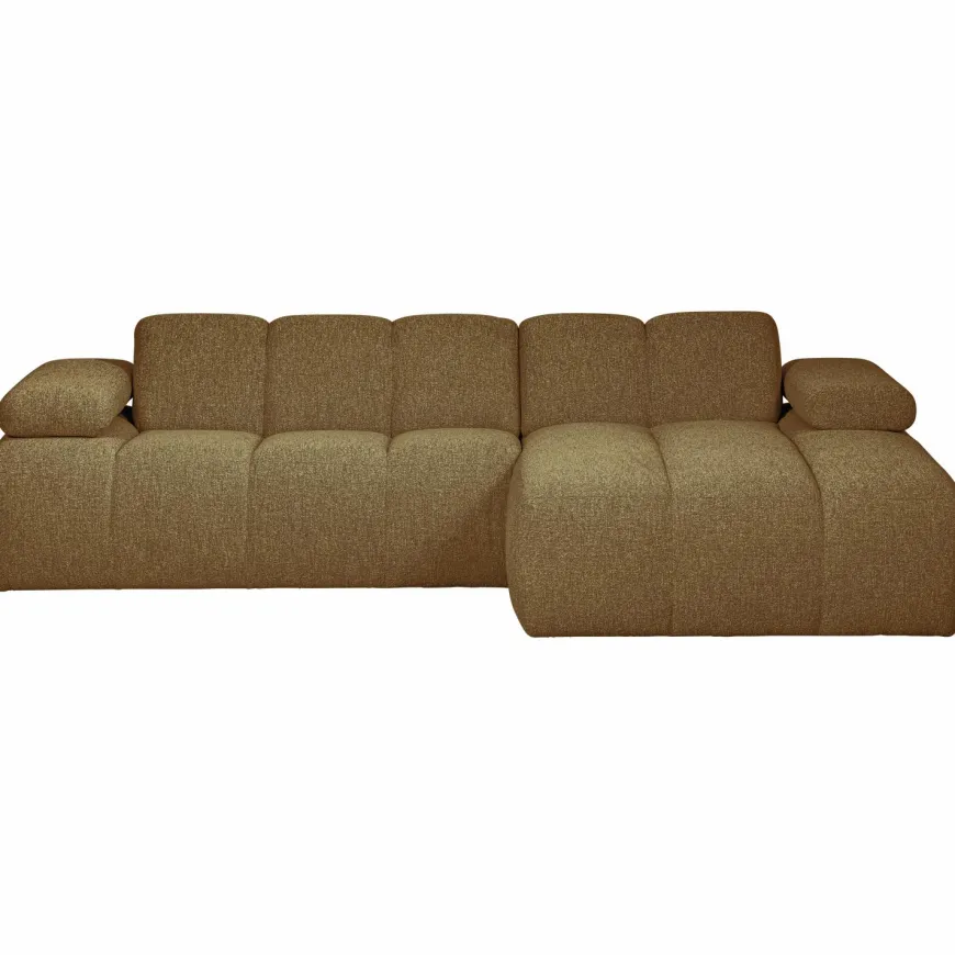 Woood MOJO chaise longue rechts boucle geel bruin melange
