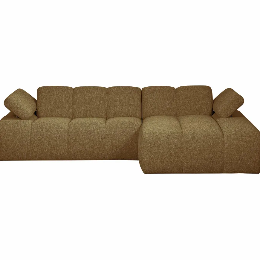 Woood MOJO chaise longue rechts boucle geel bruin melange