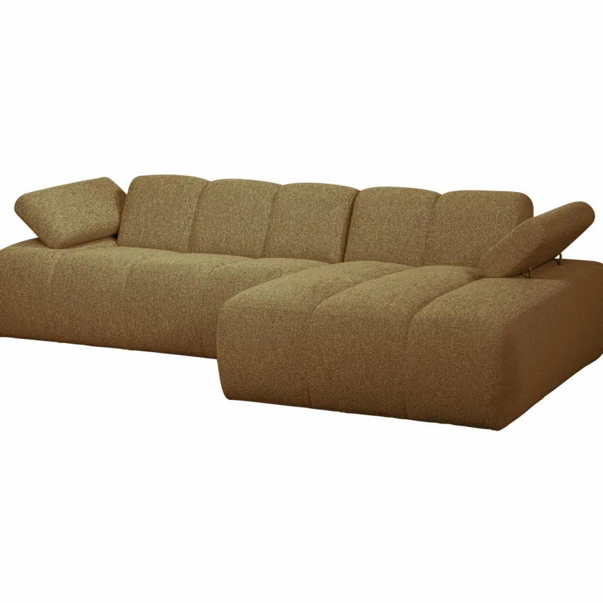 Woood MOJO chaise longue rechts boucle geel bruin melange