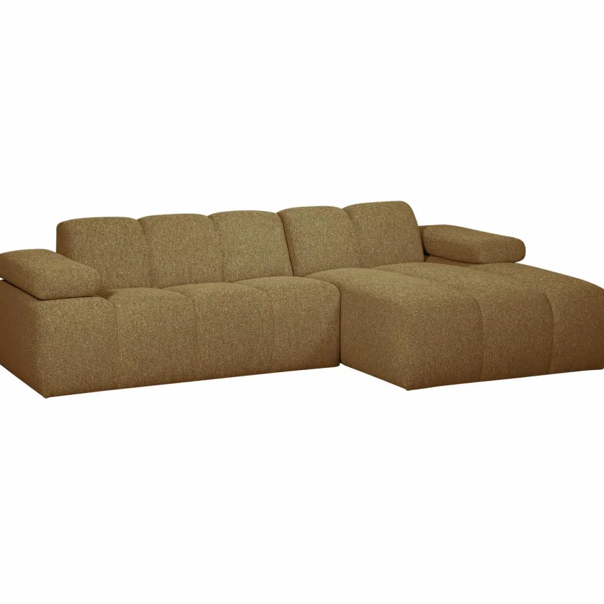 Woood MOJO chaise longue rechts boucle geel bruin melange