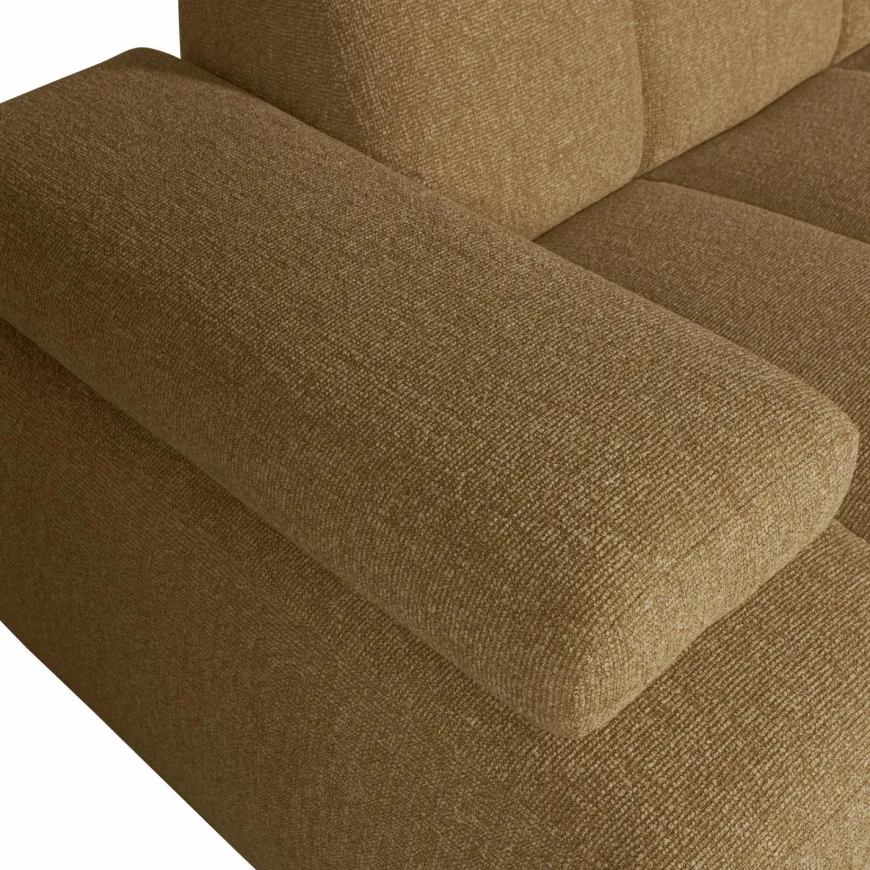 Woood MOJO chaise longue rechts boucle geel bruin melange