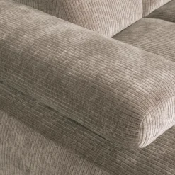 Woood Mojo Chaise Longue Bank Links Geweven Ribstof Donkerzand