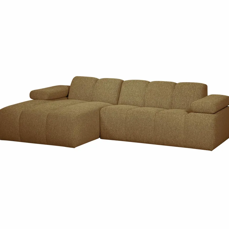 Woood MOJO chaise longue links boucle geel/bruin melange