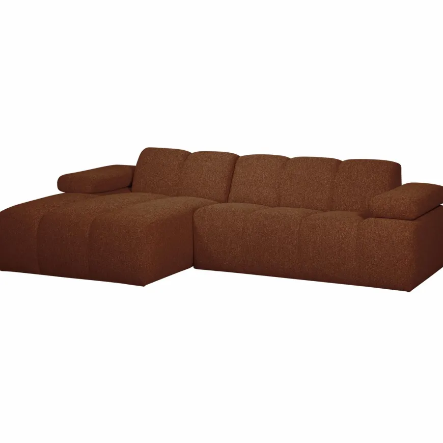 Woood MOJO chaise longue links boucle roestbruin melange