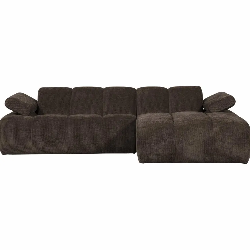 Woood Mojo chaise longue bank rechts ribstof bruin