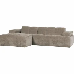 Woood Mojo chaise longue bank links ribstof donkerzand
