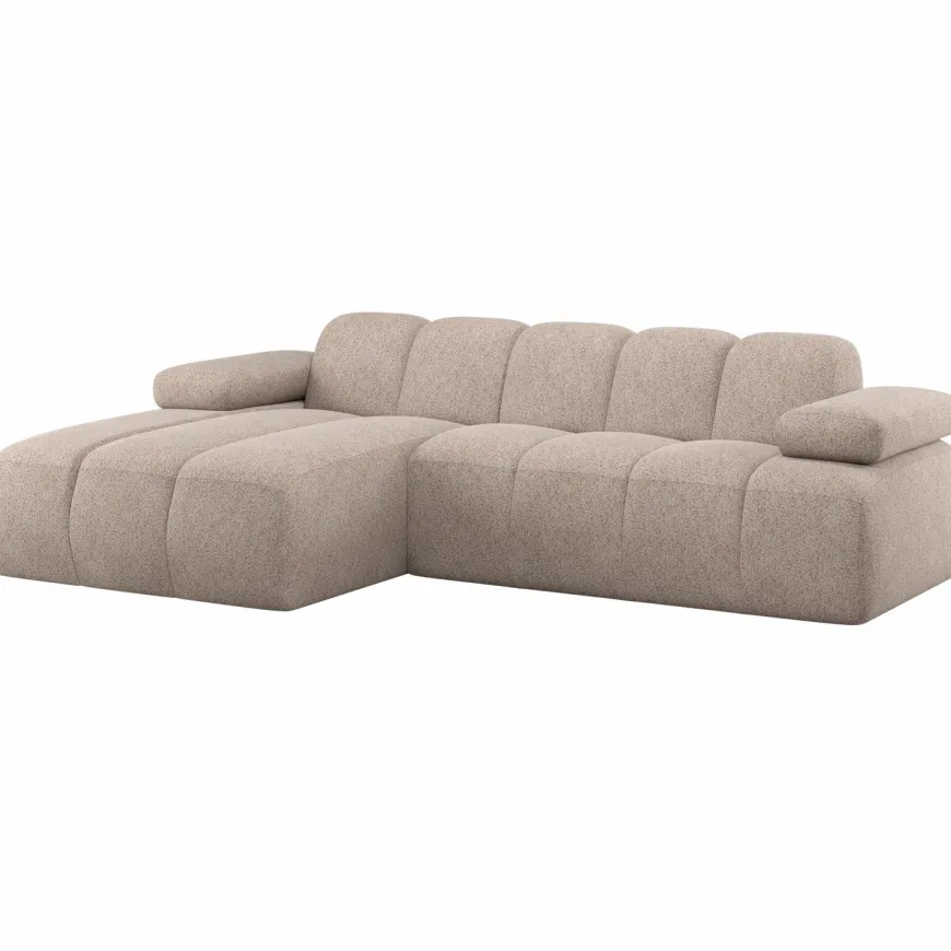 Woood Mojo Chaise Longue Bank Links Wollig Donkerzand