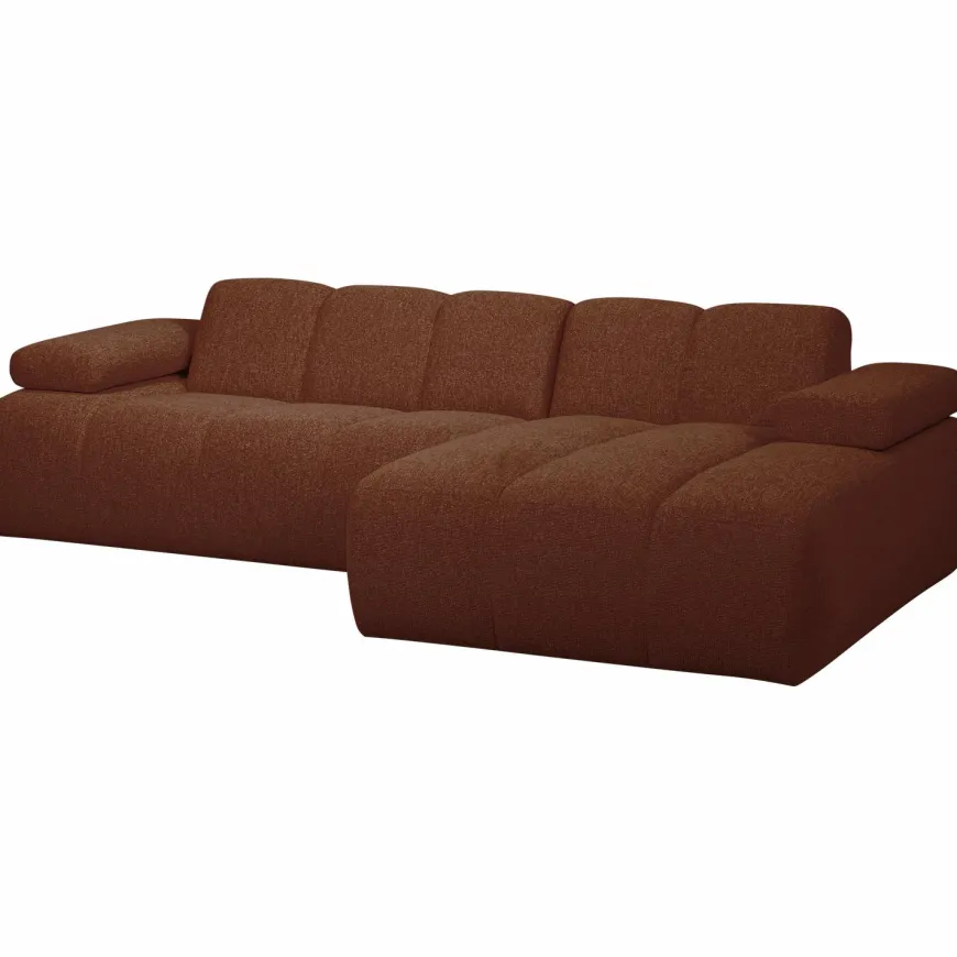 Woood MOJO chaise longue rechts boucle roestbruin melange
