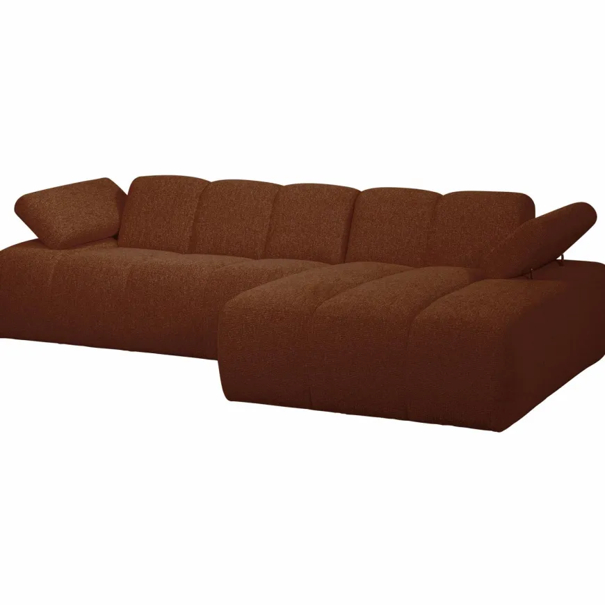 Woood MOJO chaise longue rechts boucle roestbruin melange