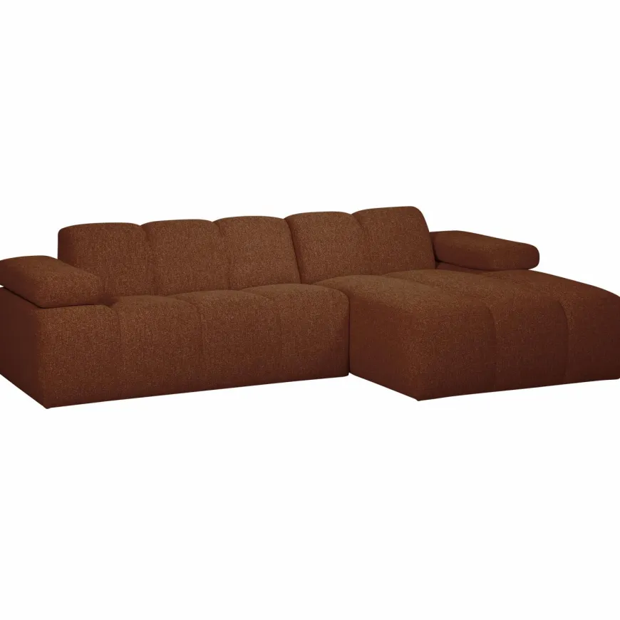 Woood MOJO chaise longue rechts boucle roestbruin melange