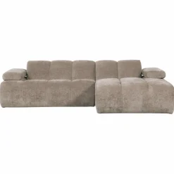 Woood Mojo chaise longue bank rechts ribstof donkerzand