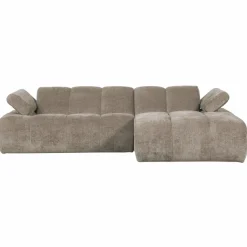 Woood Mojo chaise longue bank rechts ribstof donkerzand