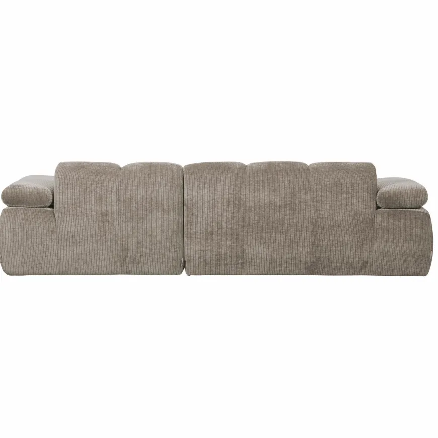 Woood Mojo chaise longue bank rechts ribstof donkerzand