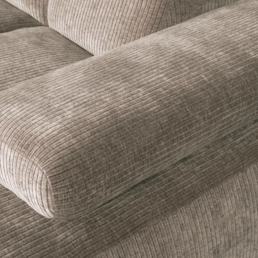 Woood Mojo chaise longue bank rechts ribstof donkerzand
