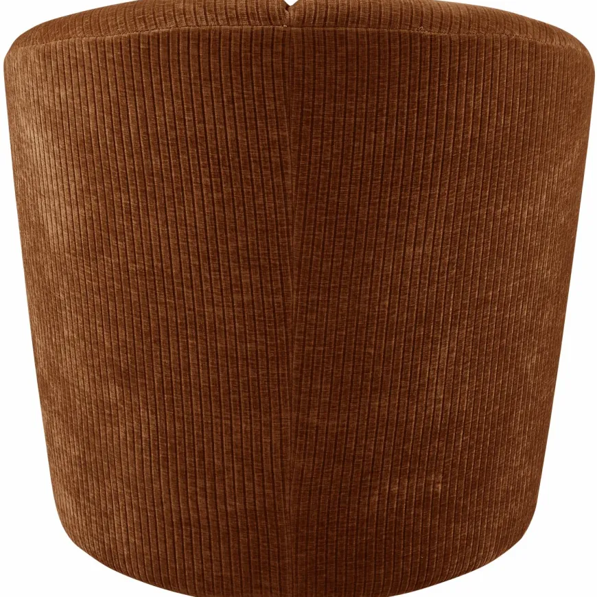 Woood MOJO draaifauteuil geweven ribstof roestbruin