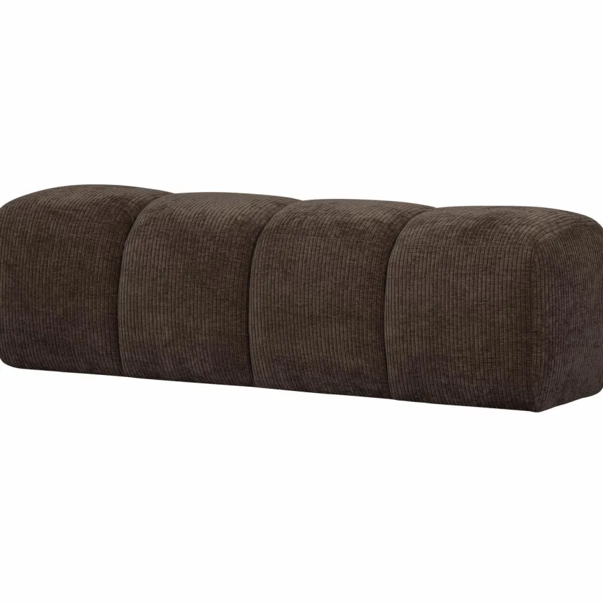 Woood MOJO eetbankje 164CM geweven ribstof bruin