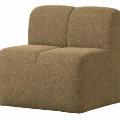 Woood Mojo Eetbankje 84cm Met Rugleuning Boucle Geel/Bruin Melange