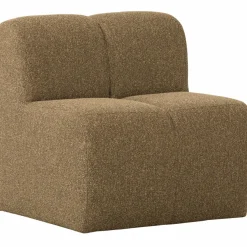 Woood Mojo Eetbankje 84cm Met Rugleuning Boucle Geel/Bruin Melange