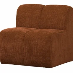 Woood Mojo Eetbankje 84cm Met Rugleuning Ribstof Roestbruin