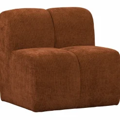 Woood Mojo Eetbankje 84cm Met Rugleuning Ribstof Roestbruin