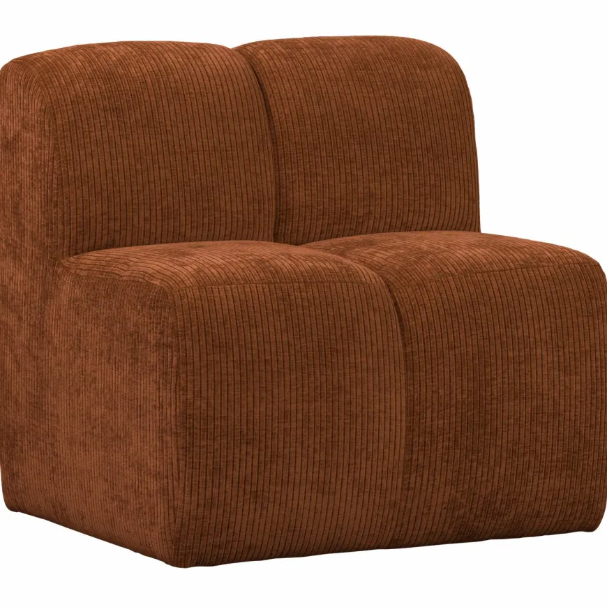 Woood Mojo Eetbankje 84cm Met Rugleuning Ribstof Roestbruin