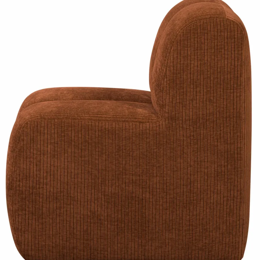 Woood Mojo Eetbankje 84cm Met Rugleuning Ribstof Roestbruin