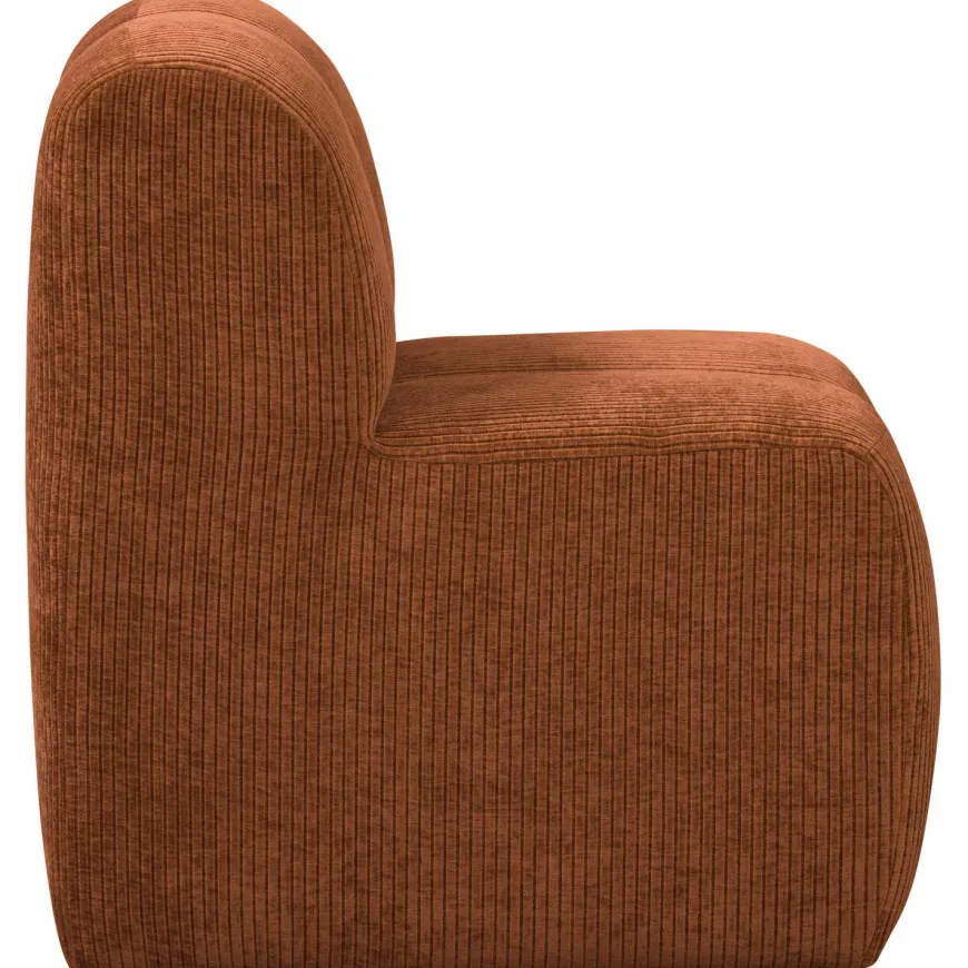 Woood Mojo Eetbankje 84cm Met Rugleuning Ribstof Roestbruin