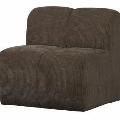 Woood Mojo Eetbankje 84cm Met Rugleuning Ribstof Bruin
