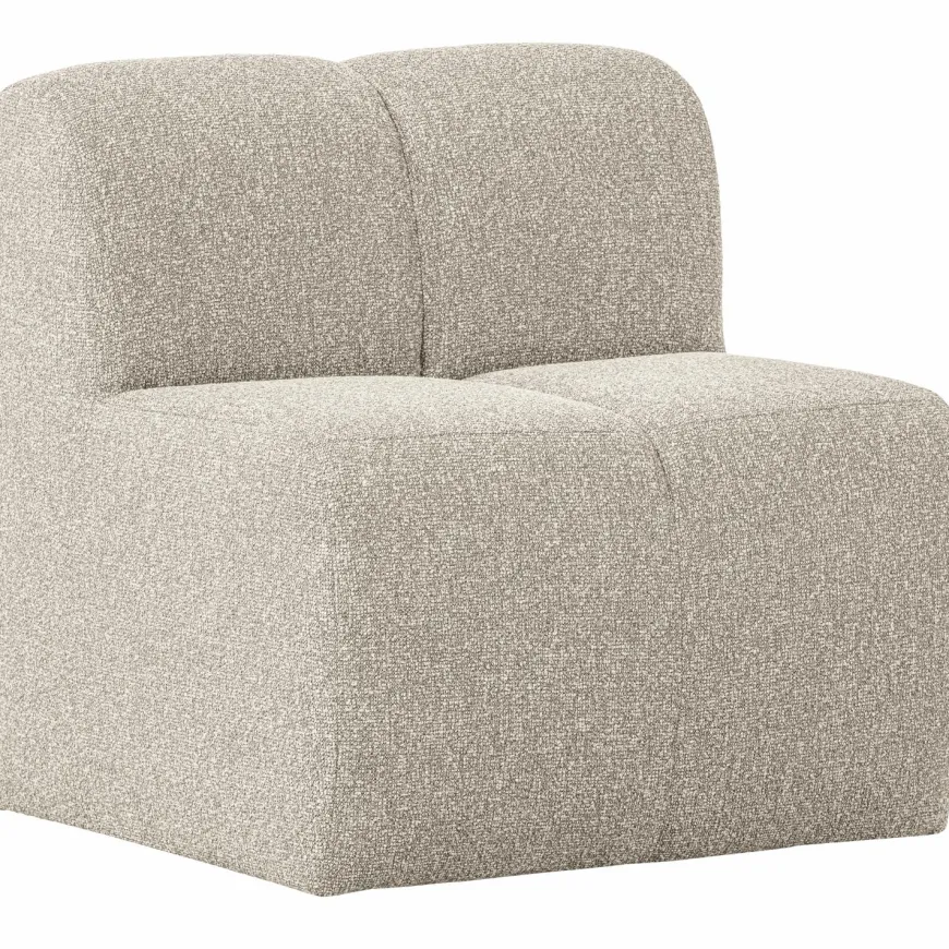 Woood Mojo Eetbankje 84cm Met Rugleuning Boucle Beige Melange