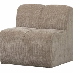 Woood MOJO eetbankje 84CM met rugleuning Ribstof donkerzand