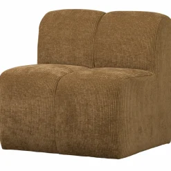 Woood Mojo Eetbankje 84cm Met Rugleuning Ribstof Honinggeel