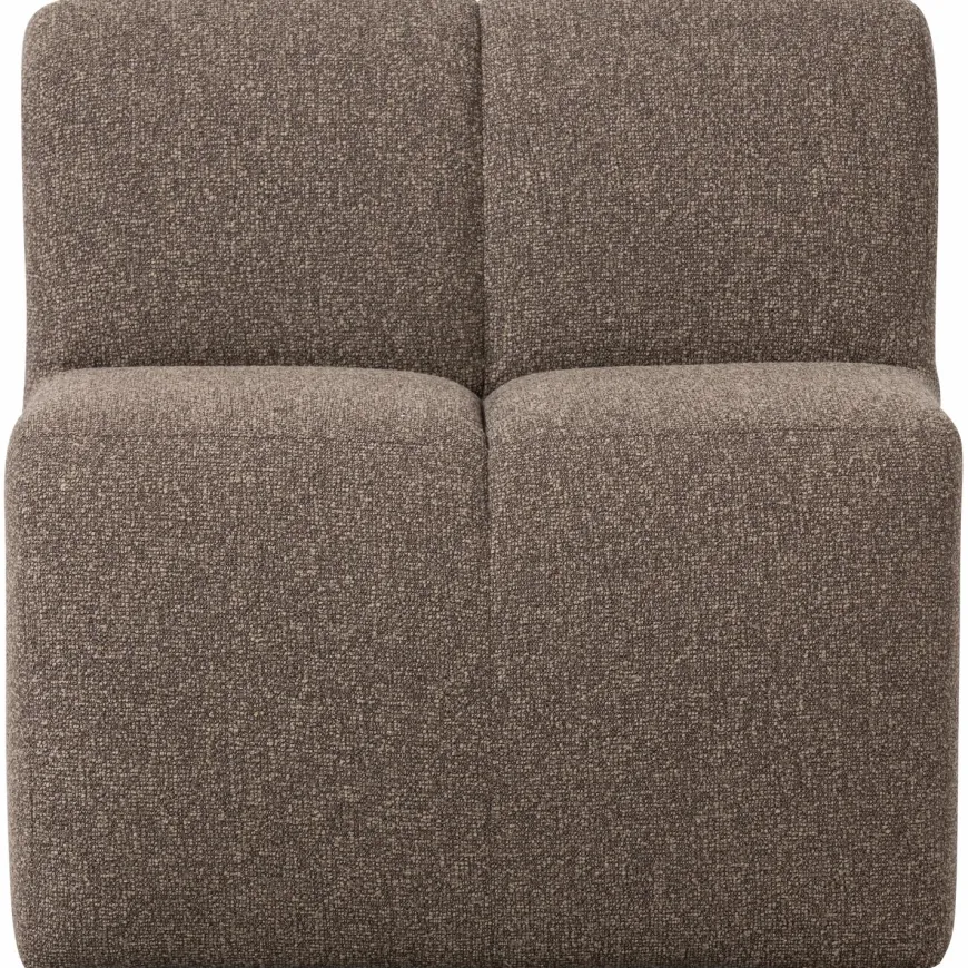 Woood Mojo Eetbankje 84cm Met Rugleuning Boucle Bruin Melange