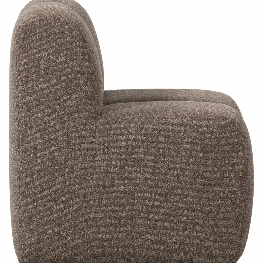Woood Mojo Eetbankje 84cm Met Rugleuning Boucle Bruin Melange