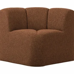 Woood Mojo Eetbankje Hoek Met Rugleuning Boucle Roestbruin Melange