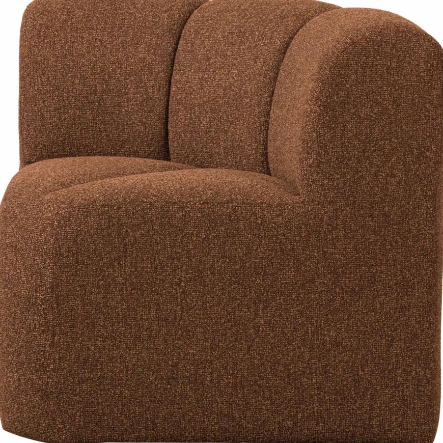 Woood Mojo Eetbankje Hoek Met Rugleuning Boucle Roestbruin Melange