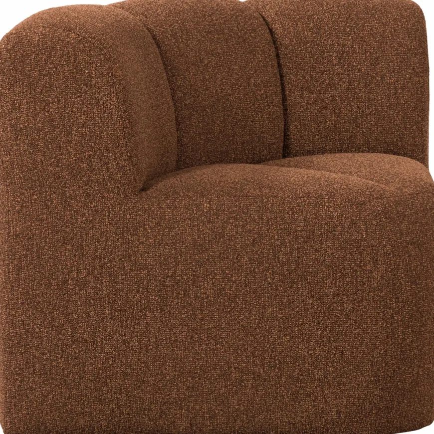 Woood Mojo Eetbankje Hoek Met Rugleuning Boucle Roestbruin Melange