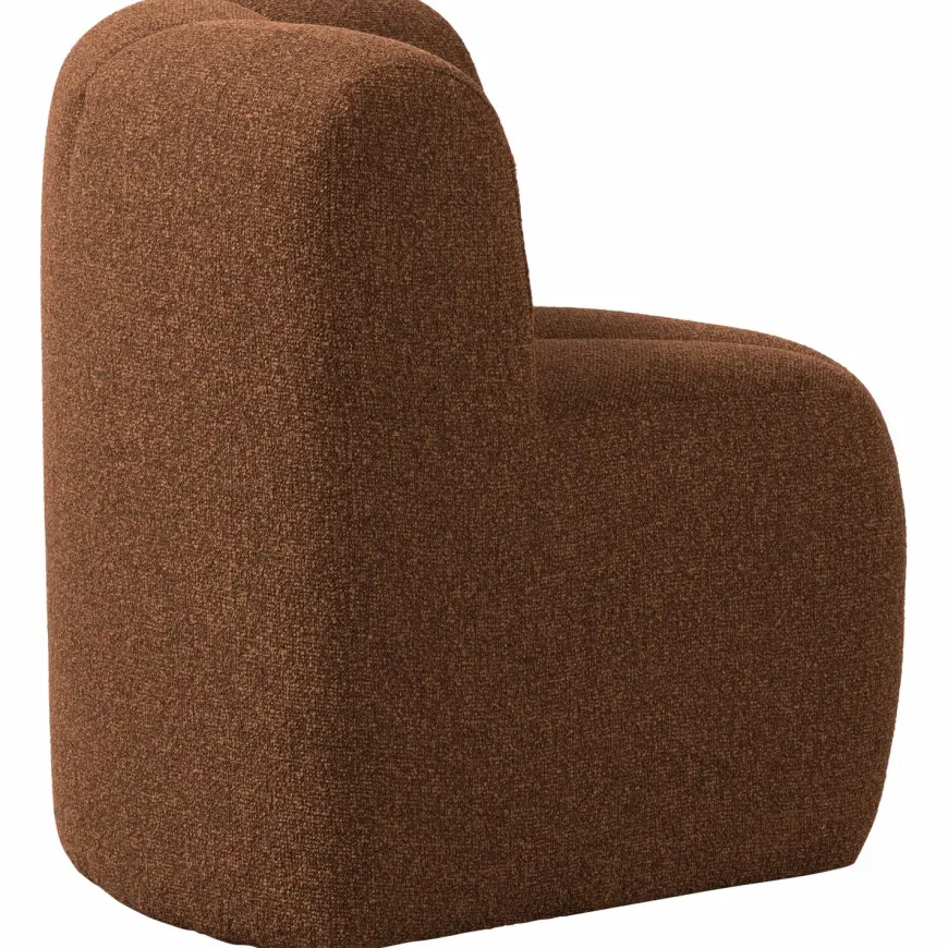 Woood Mojo Eetbankje Hoek Met Rugleuning Boucle Roestbruin Melange