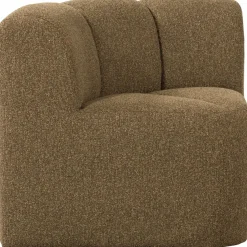 Woood Mojo Eetbankje Hoek Met Rugleuning Boucle Geel/Bruin Melange