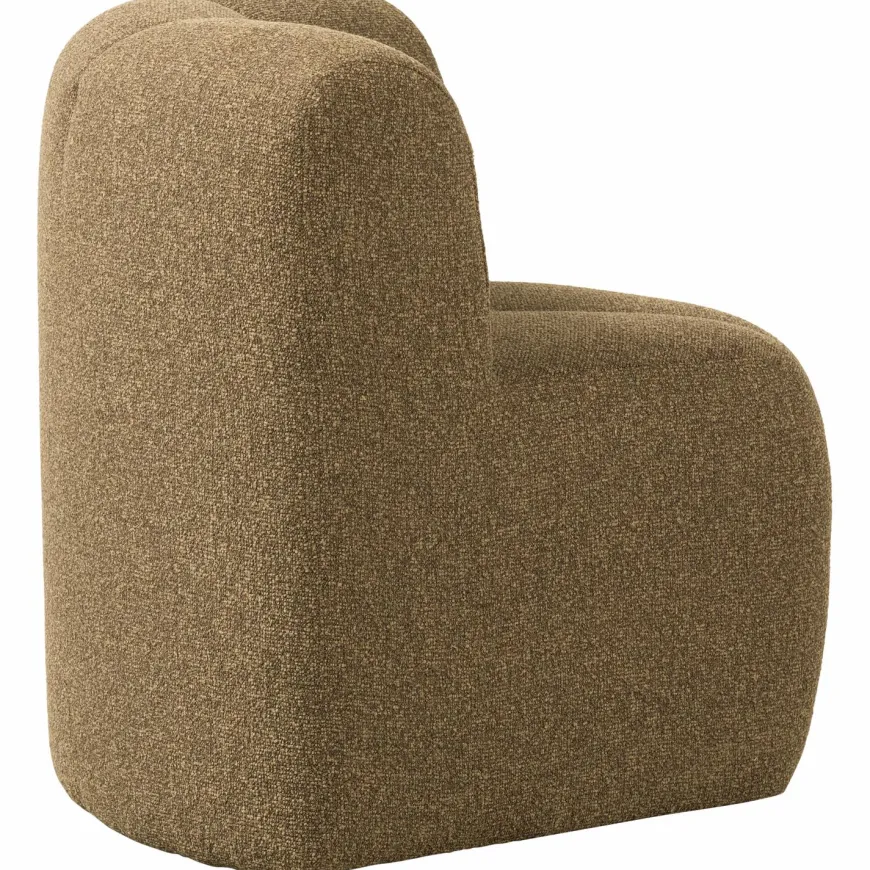Woood Mojo Eetbankje Hoek Met Rugleuning Boucle Geel/Bruin Melange