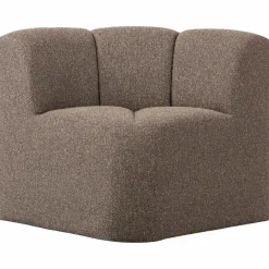 Woood Mojo Eetbankje Hoek Met Rugleuning Boucle Bruin Melange