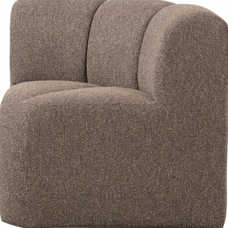 Woood Mojo Eetbankje Hoek Met Rugleuning Boucle Bruin Melange